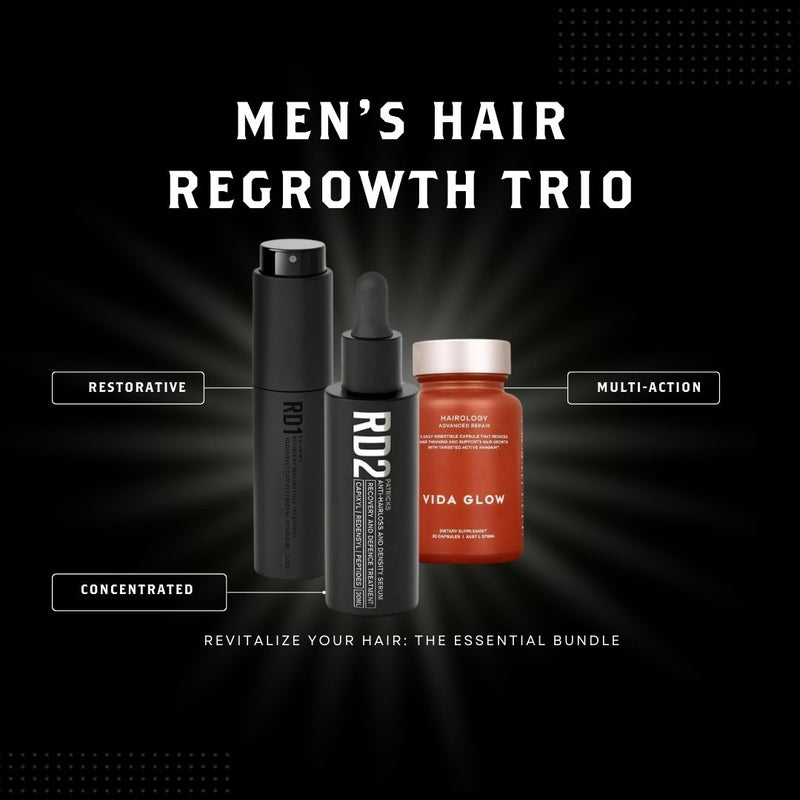 hair loss, thinninghair, hair solutions, haircare, men's health, balding thin hair hair repair, collagen, serum, male, vida glow, aveda invati, evo, baxter, spray, sea salt, triumph and disaster, texture, shampoo and conditioner, fortifying, strengthening